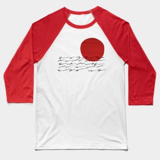 Abstract sunset sunrise red Baseball T-Shirt